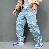 Men's Fashion Denim Holes Pencil Jeans GWBM-3019