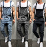 Men's Fashion Denim Slim Sling Jumpsuit GWBM-731