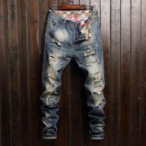 Men's Fashion Holes Slim Pencil Jeans GWBM-TY776