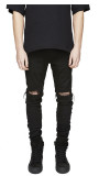 Men's Solid Color Casual Holes Jeans GWBM-K16