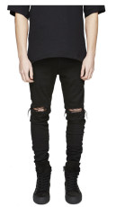 Men's Solid Color Casual Holes Jeans GWBM-K16
