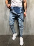 Men's Fashion Denim Slim Sling Jumpsuit GWBM-731