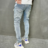 Men's Fashion Holes Slim Jeans GWBM-171