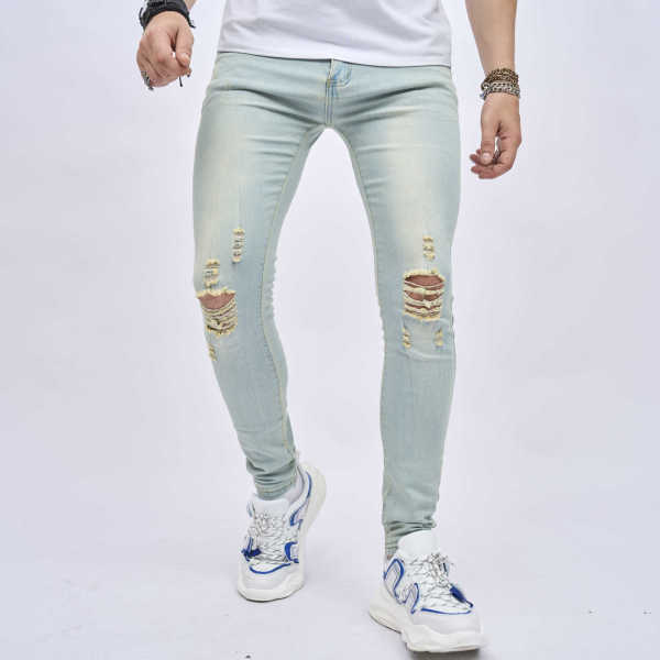 Men's Casual Holes Washed Tight Jeans GWBM-116