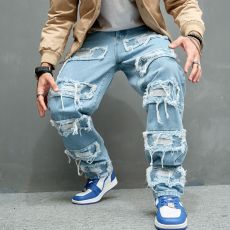 Men's Fashion Denim Holes Pencil Jeans GWBM-3019