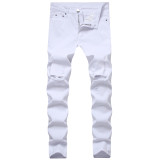 Men's Solid Color Casual Holes Jeans GWBM-K16