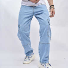 Men's Casual Solid Color Loose Jeans GWBM-4021