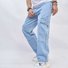 Men's Casual Solid Color Loose Jeans GWBM-4021