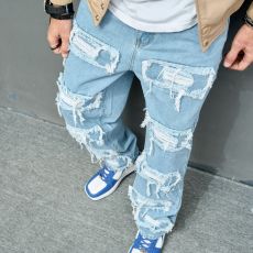 Men's Fashion Denim Holes Pencil Jeans GWBM-3019