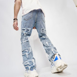 Men's Vintage Loose Casual Wide Leg Jeans GBBF-2010