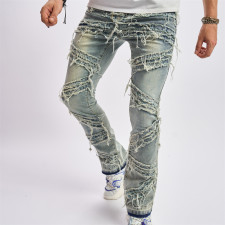 Men's Cat Whisker Fashion Loose Wide Leg Jeans GBBF-708