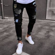 Men's Skinny Embroidered Holes Jeans GBBF-207