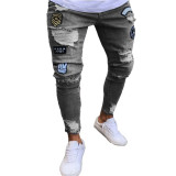 Men's Skinny Embroidered Holes Jeans GBBF-207