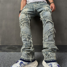 Men's Cat Whisker Fashion Loose Wide Leg Jeans GBBF-708