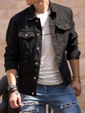 Men's Casual Lapel Long Sleeve Denim Jackets GBBF-8302