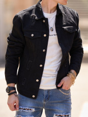 Men's Casual Lapel Long Sleeve Denim Jackets GBBF-8302