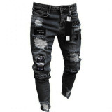 Men's Skinny Embroidered Holes Jeans GBBF-207