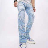 Men's Cat Whisker Fashion Loose Wide Leg Jeans GBBF-708