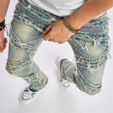 Men's Cat Whisker Fashion Loose Wide Leg Jeans GBBF-708