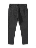 Men's Casual Washed Zipper Slim Jeans GBBF-9968