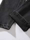 Men's Casual Washed Zipper Slim Jeans GBBF-9968