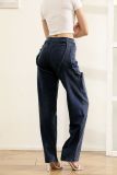 Irregular Hollow Out Hot Drill Jeans YMEF-52095