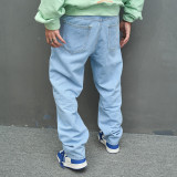 Men's Vintage Butterfly Embroidery Casual Loose Jeans GBBF-174