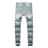 Men's Washed Holes Solid Jeans GBBF-116