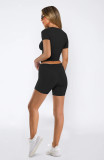Solid Color Short Sleeve Tops Shorts Suit GXYF-0463