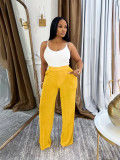 Loose Glossy High-waisted Wide-leg Pants SFY-694