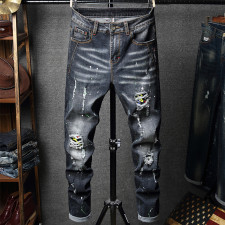 Men's Holes Fashion Slim Washed Jeans GBBF-TY687