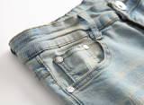 Men's Washed Holes Solid Jeans GBBF-116