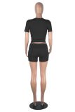 Solid Color Short Sleeve Tops Shorts Suit GXYF-0463