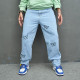 Men's Vintage Butterfly Embroidery Casual Loose Jeans GBBF-174