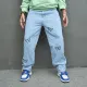 Men's Vintage Butterfly Embroidery Casual Loose Jeans GBBF-174