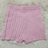 Solid Color Sexy Knits Sling Two Piece Shorts Set GCNF-0232