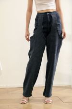Irregular Hollow Out Hot Drill Jeans YMEF-52095
