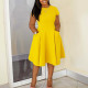 Plus Size Short Sleeve O Neck Midi Dress NNWF-8075