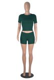 Solid Color Short Sleeve Tops Shorts Suit GXYF-0463