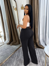 Loose Glossy High-waisted Wide-leg Pants SFY-694