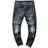 Men's Holes Fashion Slim Washed Jeans GBBF-TY687