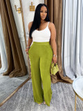 Loose Glossy High-waisted Wide-leg Pants SFY-694