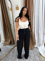 Sport Vest Drawstring Wide Leg Pants Suit SFY-693