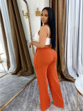 Loose Glossy High-waisted Wide-leg Pants SFY-694