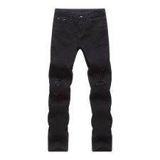 Men's Washed Holes Solid Jeans GBBF-116