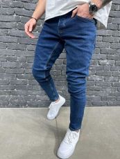 Men's Vintage Casual Slim Fit Solid Color Jeans GBBF-661455