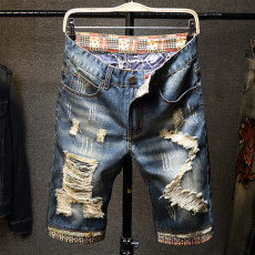 Men's Holes Embroider Denim Short  GBBF-780