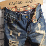 Men's Holes Embroider Denim Short  GBBF-780