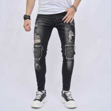 Men's Washed Holes Tight Jeans GBBF-9124