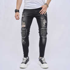Men's Washed Holes Tight Jeans GBBF-9124